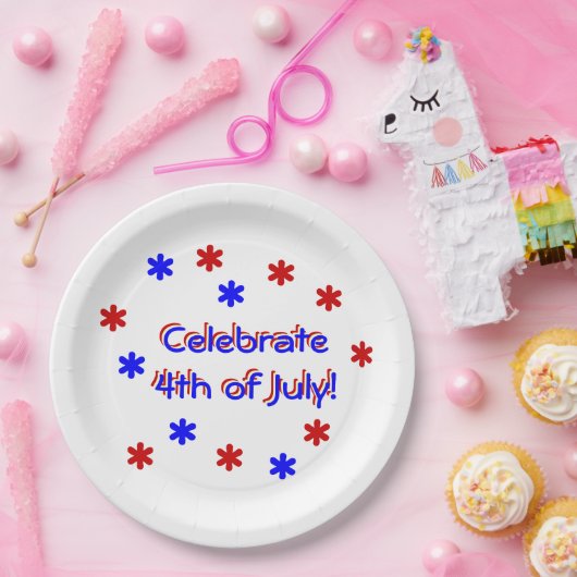 Papieren Bord - vierde juli gevierd (Feest)