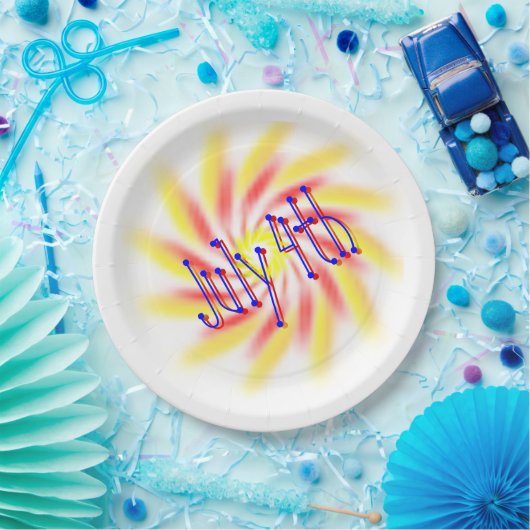 Papieren Bord - vierde vuurwerk juli (Feest)