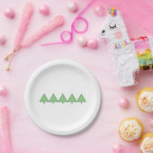 Papieren Bord - Vijf groene driehoeksbomen (Feest)