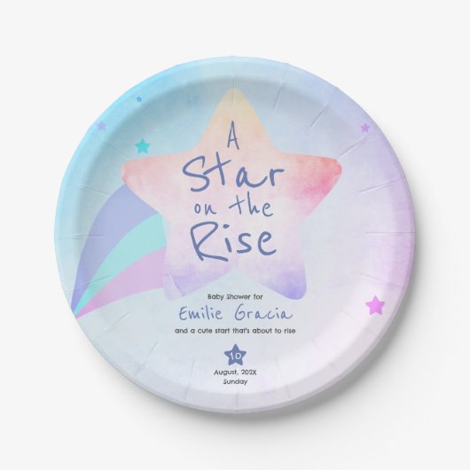 Papieren Bord voor Baby shower | Rising Star Theme (Voorkant)
