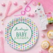 Papieren bord voor babyshower met polkadots (Feest)