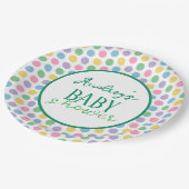 Papieren bord voor babyshower met polkadots (Gekanteld)