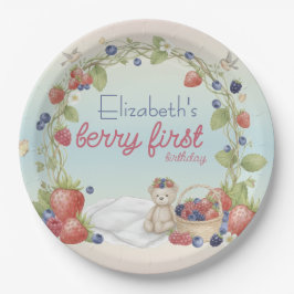 Papieren bord voor Berry's eerste verjaardagsfeest
