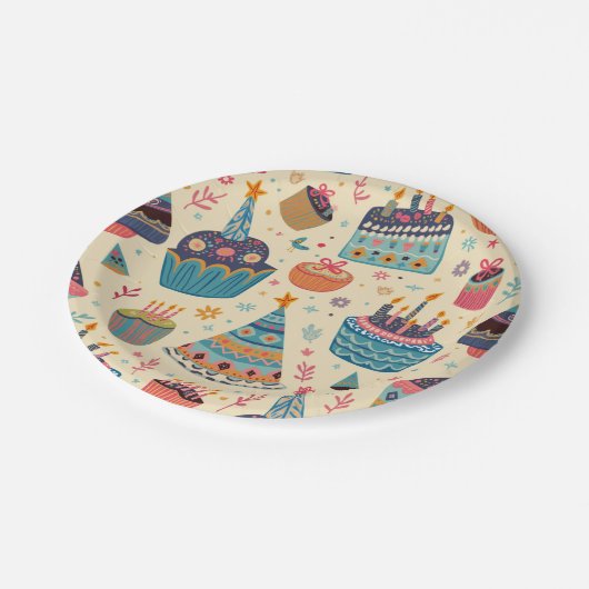 Papieren bord voor de verjaardag van kinderen (Gekanteld)