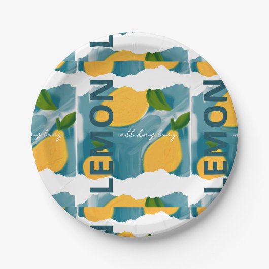 Papieren Bord voor het feest - LEMON de hele dag l (Voorkant)