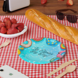 Papieren bord voor kinderzwembadfeestje