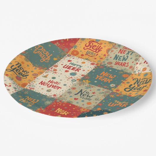 Papieren Bord voor nieuwjaarsfeest (Gekanteld)