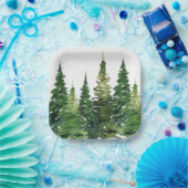 Papieren Bord - Waterverf bos (Feest)