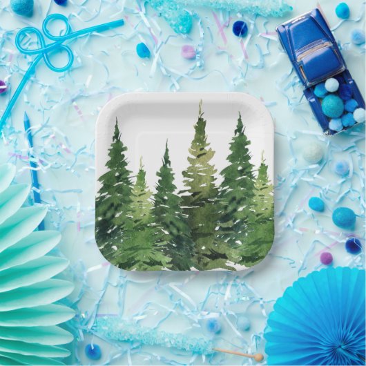 Papieren Bord - Waterverf bos (Feest)