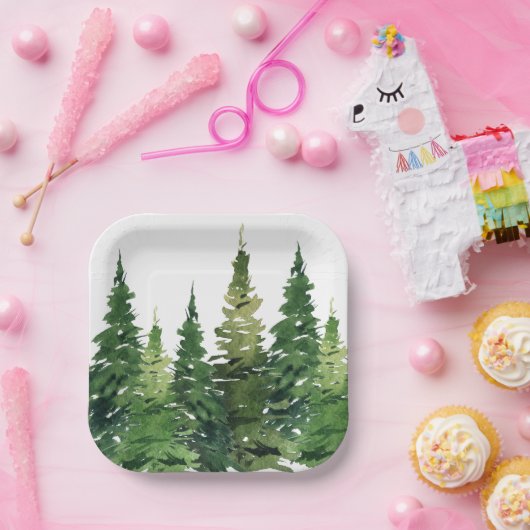 Papieren Bord - Waterverf bos (Feest)