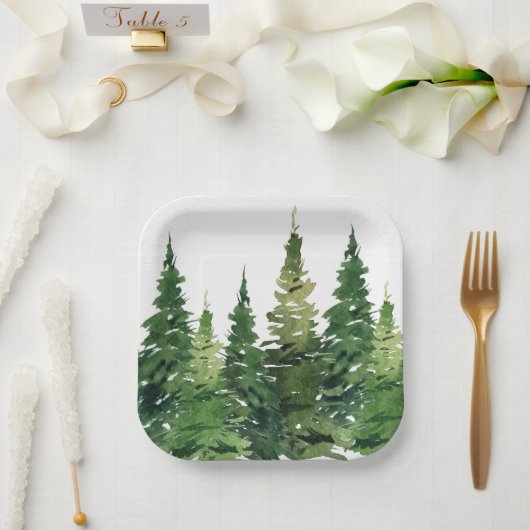 Papieren Bord - Waterverf bos (Huwelijk)
