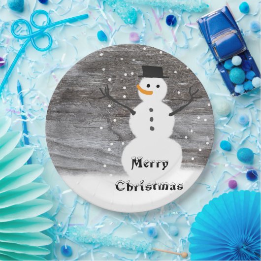Papieren bord wit Rustisch snowman met kerst (Feest)