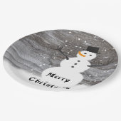 Papieren bord wit Rustisch snowman met kerst (Gekanteld)