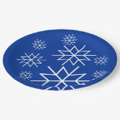 Papieren Bord - Witte sneeuwvlokken op blauw (Gekanteld)