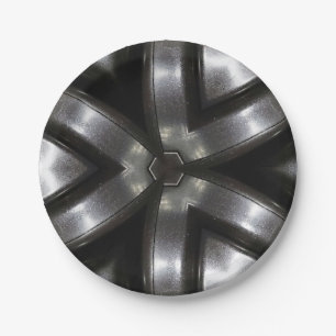 Papieren bord: zwart en zilver patroon bordje