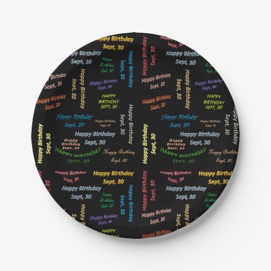 Papieren Borden 30 september Bordje (Voorkant)