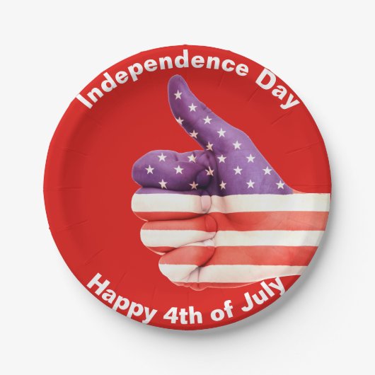Papieren Borden 4 juli Onafhankelijkheidsdag Voeds Bordje (Voorkant)