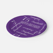 Papieren Borden, 75e verjaardagsfeestje Herhalende Papieren Bordje (Gekanteld)