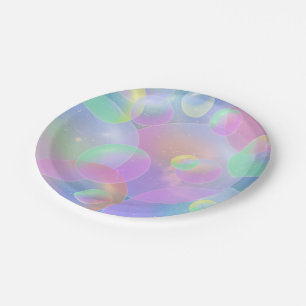 Papieren Borden 7 "- Bubbles Design Bordje