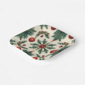 Papieren Borden, 7" Vierkant Papier Bord (kerst) (Gebogen)