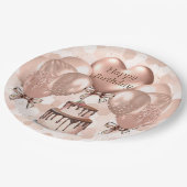 Papieren Borden 9-inch set 8 Roos Gold Birthday Papieren Bordje (Gekanteld)