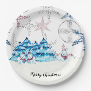 Papieren Borden 9 inch voor kerstfeest Bordje