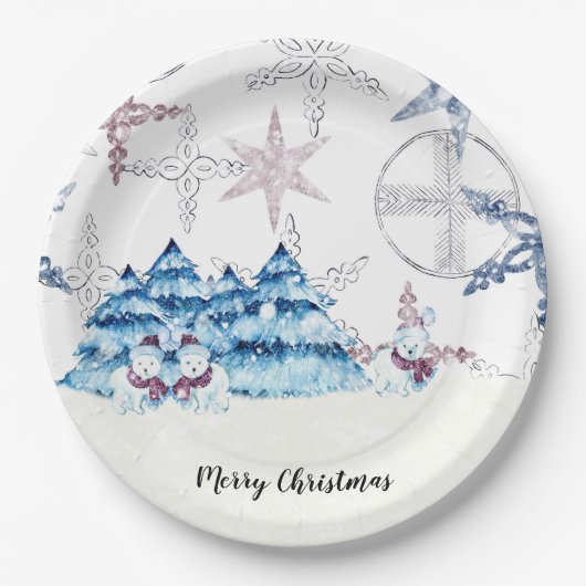 Papieren Borden 9 inch voor kerstfeest Bordje (Voorkant)