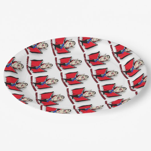 Papieren Borden 9"/Vampire Papieren Bordje (Gekanteld)