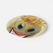 Papieren Borden, aardappelFranse bessen Gele stree Bordje (Gekanteld)