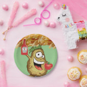 Papieren Borden, Aardappelgroente, Ketchup Groen Papieren Bordje (Feest)