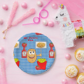 Papieren Borden, Aardappelketchup Plaid friet Bordje (Feest)