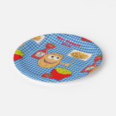 Papieren Borden, Aardappelketchup Plaid friet Bordje (Gekanteld)