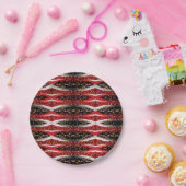 Papieren Borden Abstract Rood Zwart Wit Bordje (Feest)