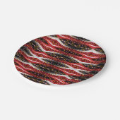 Papieren Borden Abstract Rood Zwart Wit Bordje (Gekanteld)