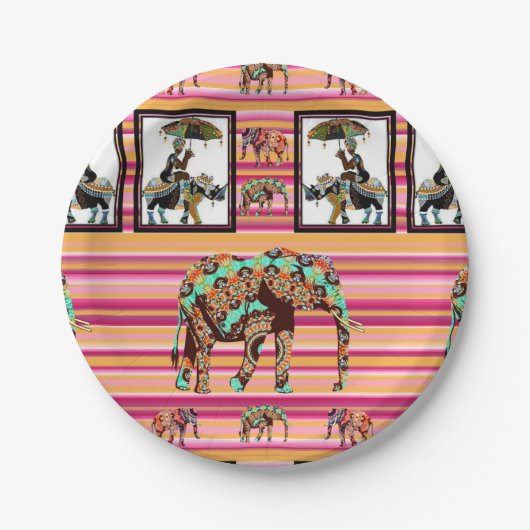 Papieren Borden, Afrikaanse olifant Papieren Bordje (Voorkant)