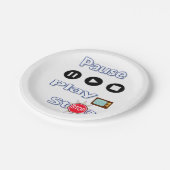 Papieren Borden Afspelen Pauze Stop Papieren Bordje (Gekanteld)