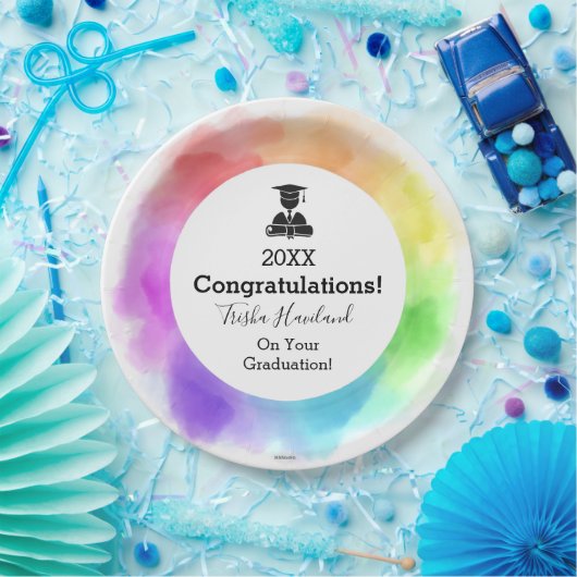 Papieren Borden Afstuderen Waterverf Kijk HAMbyWG Papieren Bordje (Feest)