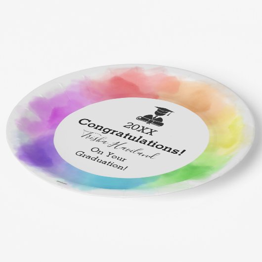 Papieren Borden Afstuderen Waterverf Kijk HAMbyWG Papieren Bordje (Gekanteld)