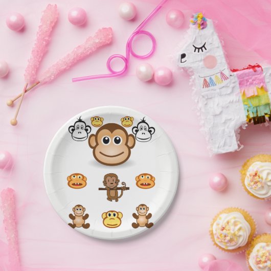 Papieren borden Apen Papieren Bordje (Feest)