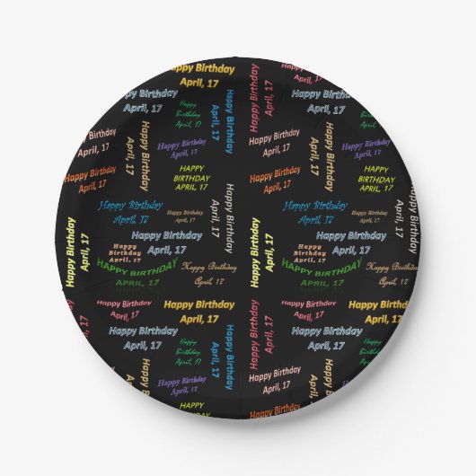 Papieren Borden april, 17 oktober Papieren Bordje (Voorkant)