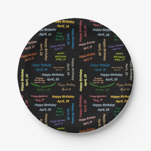 Papieren Borden april, 29 oktober Bordje (Voorkant)