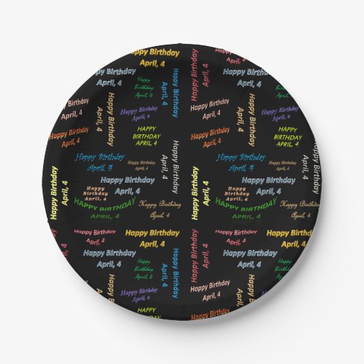 Papieren Borden april, 4 zaterdag Bordje (Voorkant)