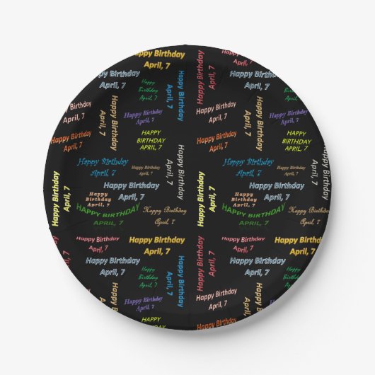 Papieren Borden april, 7 zaterdag Bordje (Voorkant)