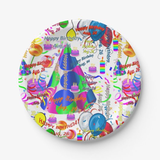 Papieren Borden augustus, 26 oktober Papieren Bordje (Voorkant)