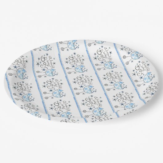 Papieren Borden/Baby Boy Papieren Bordje (Gekanteld)