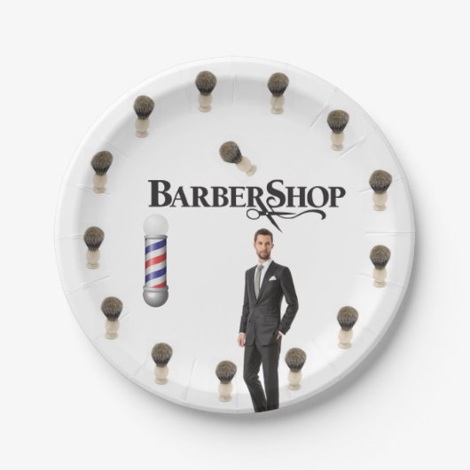 Papieren Borden Barber Papieren Bordje (Voorkant)