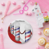 Papieren Borden Barber Pole Papieren Bordje (Feest)