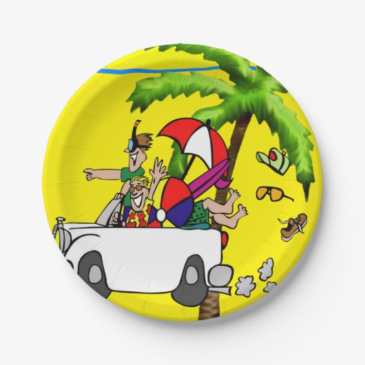 Papieren Borden, Beach Fun Bordje (Voorkant)