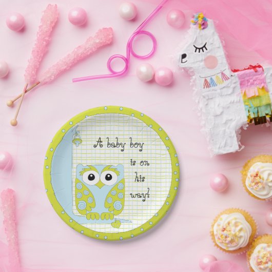 Papieren Borden "Blauw/groen" Papieren Bordje (Feest)