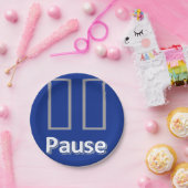 Papieren Borden Blauw Pauze Bordje (Feest)